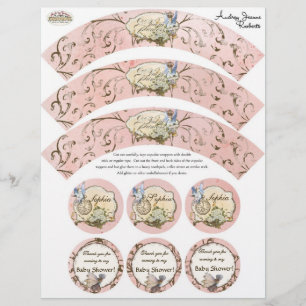 Onze Faerie Princess, Baby shower Cupcake Wrapper Flyer