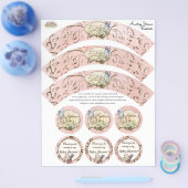 Onze Faerie Princess, Baby shower Cupcake Wrapper Flyer (Enkel)