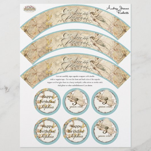 Onze Faerie Prinses, Meisje Verjaardag Cupcake Wra Flyer (Voorkant)