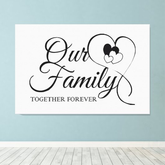 Onze familie canvas afdruk (Insitu (Houten vloer))