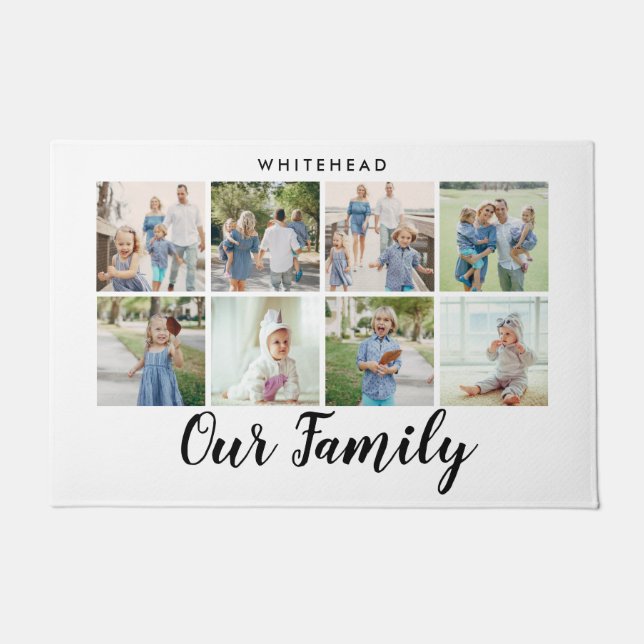 Onze familie Foto Collage Modern Deurmat (Voorkant)