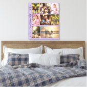 Onze familie Fotocollage Schattigee Doodle Hearts Canvas Afdruk (Insitu (Slaapkamer))