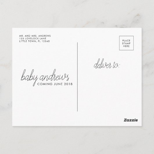 Onze familie groeit met een 2-inch postkaart (Achterkant)