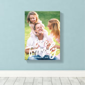 Onze familie Hand Lettered Script gepersonaliseerd Canvas Afdruk (Insitu (Houten vloer))