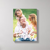 Onze familie Hand Lettered Script gepersonaliseerd Canvas Afdruk (Voorkant)