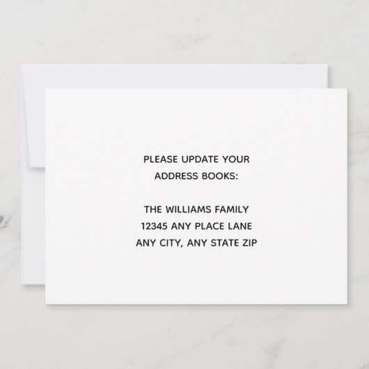 Onze familie heeft Custom House Photo Black verpla Aankondiging (Achterkant)