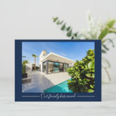 Onze familie heeft Custom House Photo Navy Blue ve Aankondiging (Staand voorkant)