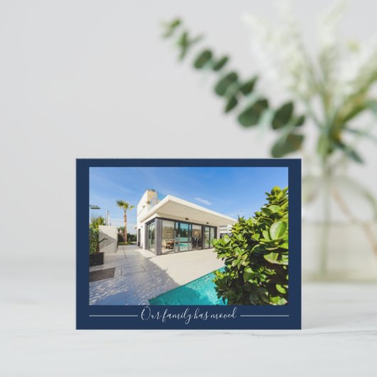 Onze familie heeft Custom House Photo Navy Blue ve Briefkaart (Staand voorkant)