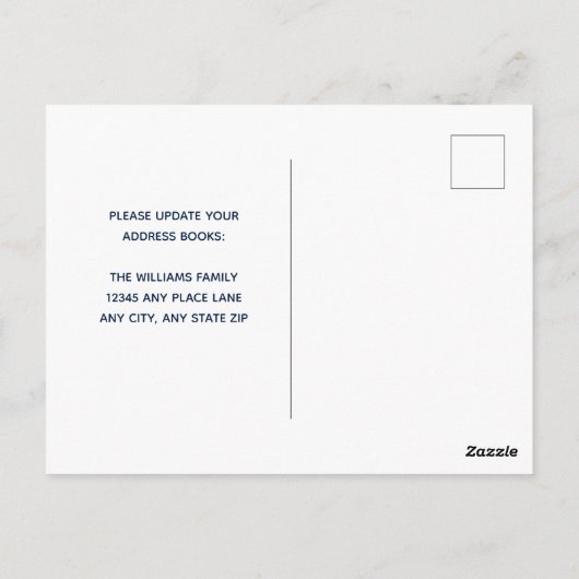 Onze familie heeft Custom House Photo Navy Blue ve Briefkaart (Achterkant)