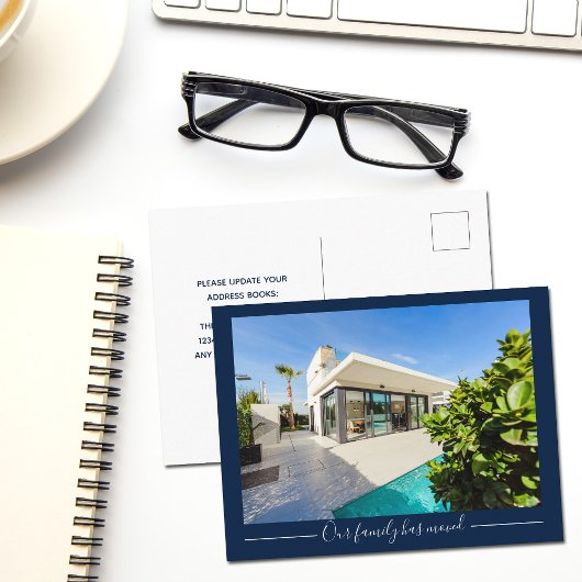 Onze familie heeft Custom House Photo Navy Blue ve Briefkaart