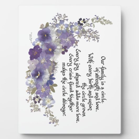 Onze familie is een Cirkel Fotoplaat (Voorkant)