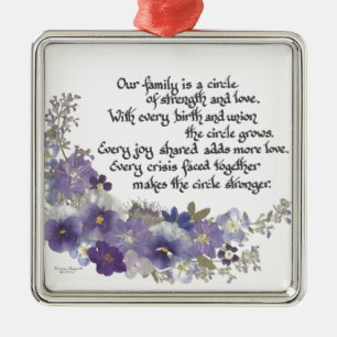 Onze familie is een Cirkel Metalen Ornament
