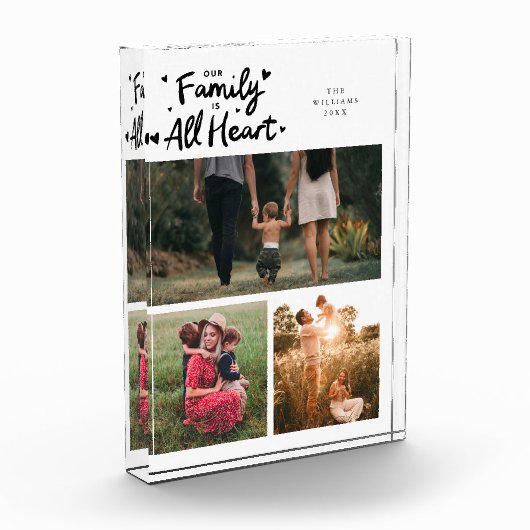 Onze Familie Is Helemaal Hart Wit Fotoblokken (Links)