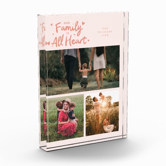 Onze Familie Is Vol Hart Perzik Fotoblokken (Links)