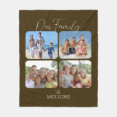 Onze familie kalligrafie script 4 foto's fleece deken (Voorkant)