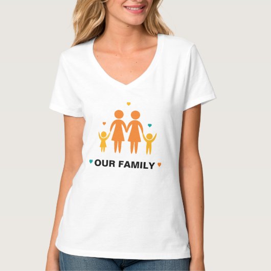 Onze familie Lesbian T-Shirt (Jongen en Meisje) (Voorkant)