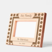 Onze familie Modern Circle Square Houten Afbeeldin Gegraveerde Lijstjes (Links)