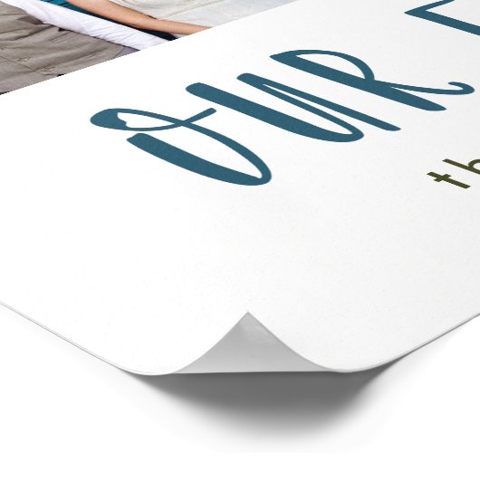 Onze familie | Modern drie fotoraster Poster (Hoek)