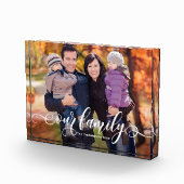 Onze familie moderne kalligrafie overlay keepsake fotoblokken (Rechts)