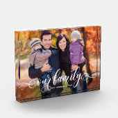 Onze familie moderne kalligrafie overlay keepsake fotoblokken (Links)