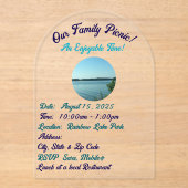 Onze familie picknick, acryl uitnodiging (Voorkant)