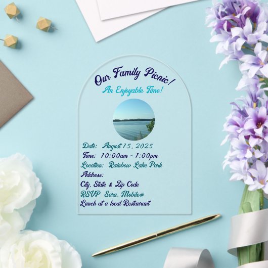 Onze familie picknick, acryl uitnodiging (Insitu (Huwelijk))