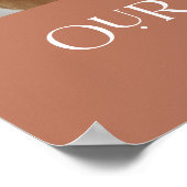 Onze familie | Terracotta Modern Text and Photo Poster (Hoek)