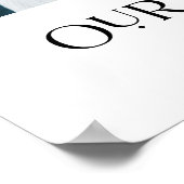 Onze familie | Zwarte en witte moderne tekst en fo Poster (Hoek)