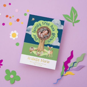 Onze familieboom heeft de geboorte van de Folie aa Uitnodiging