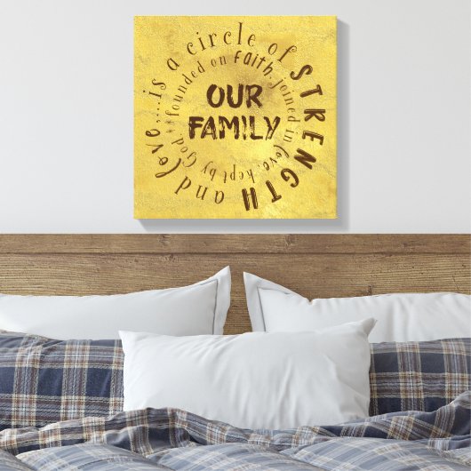 Onze familierefoto: Circle of Strength and Love Canvas Afdruk (Insitu (Slaapkamer))