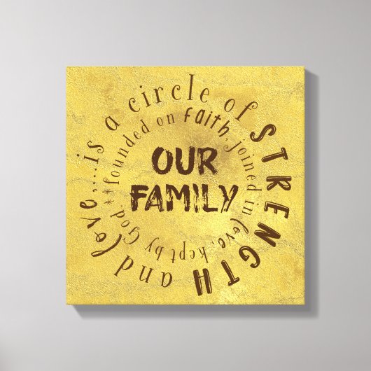 Onze familierefoto: Circle of Strength and Love Canvas Afdruk (Voorkant)