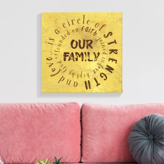 Onze familierefoto: Circle of Strength and Love Canvas Afdruk (Insitu (Woonkamer))