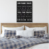 Onze familieregels - 18 x 24 inch canvas afdruk (Insitu (Slaapkamer))