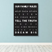 Onze familieregels - 18 x 24 inch canvas afdruk (Insitu (Houten vloer))