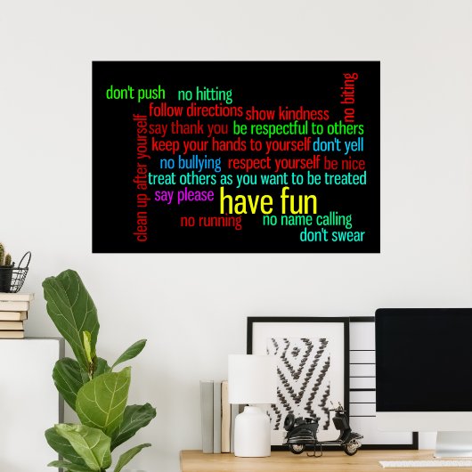 Onze familieregels poster (Thuiskantoor)