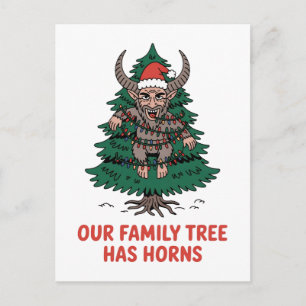 Onze familiestamboom heeft hoorns Grappige Krampus Feestdagenkaart