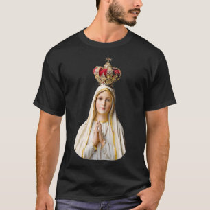 Onze Fatima-dame met Rosary (Rond design) T-shirt