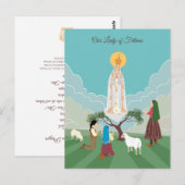 Onze Fatima en de drie herders bidden Briefkaart (Voorkant / Achterkant)