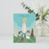 Onze Fatima en het herderds gebed Briefkaart (Staand voorkant)
