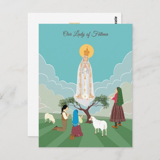 Onze Fatima en het herderds gebed Briefkaart (Voorkant / Achterkant)