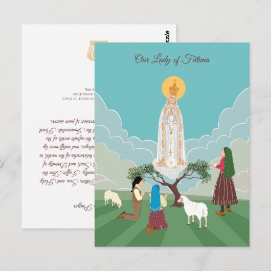 Onze Fatima en het herderds gebed Briefkaart (Voorkant / Achterkant)