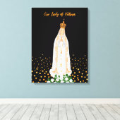 Onze Fatima Processie van kaarsen Canvas Afdruk (Insitu (Houten vloer))