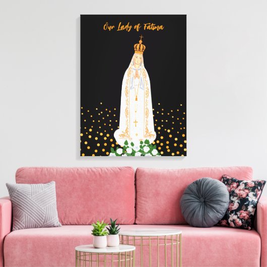 Onze Fatima Processie van kaarsen Canvas Afdruk (Insitu (Woonkamer))