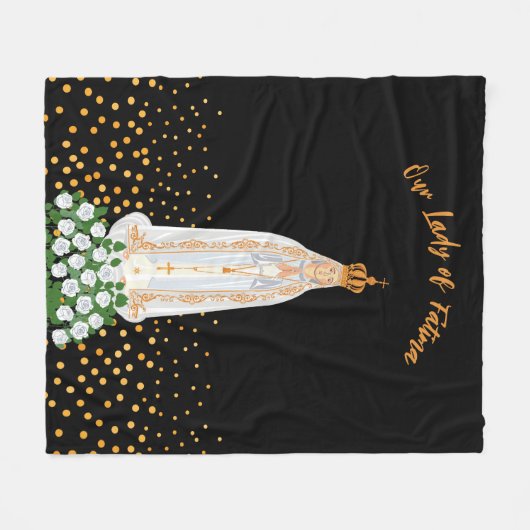 Onze Fatima Processie van kaarsen Fleece Deken (Voorkant (Horizontaal))