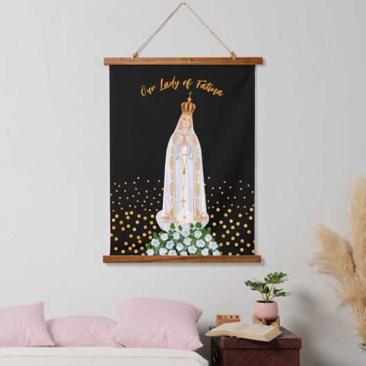 Onze Fatima Processie van kaarsen Hangend Wandkleed (Slaapkamer)