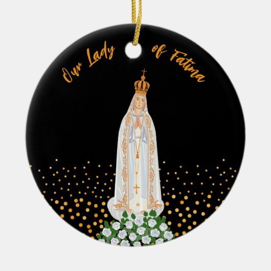 Onze Fatima Processie van kaarsen Keramisch Ornament (Voorkant)