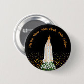 Onze Fatima Processie van kaarsen Ronde Button 5,7 Cm (Voorkant /achterkant)