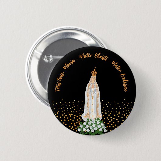 Onze Fatima Processie van kaarsen Ronde Button 5,7 Cm (Voorkant /achterkant)