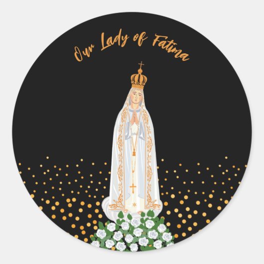 Onze Fatima Processie van kaarsen Ronde Sticker (Voorkant)