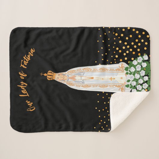 Onze Fatima Processie van kaarsen Sherpa Deken (Voorkant (horizontaal))